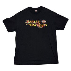 Harley Davidson Motorcycle Flames Orlando Florida Biker Tee Shirt Mens XL